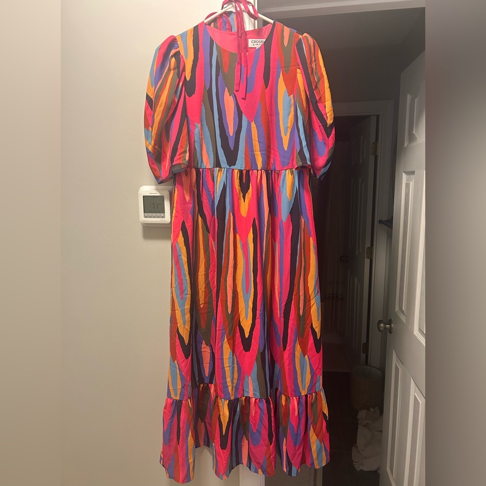 CROSBY by Mollie Burch Colorful Striped Dress XS floral dress in funky town